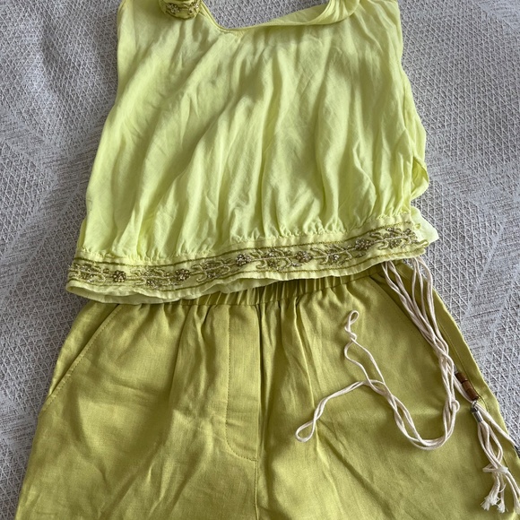 $15 ADD ON NWOT Sz. XS LINEN Shorts APPLE GREEN - Picture 6 of 7